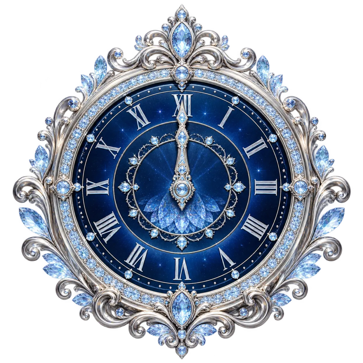 Reloj de cristal plateado